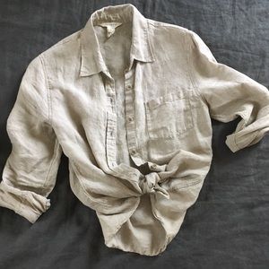 J Crew 100% Linen Button Up